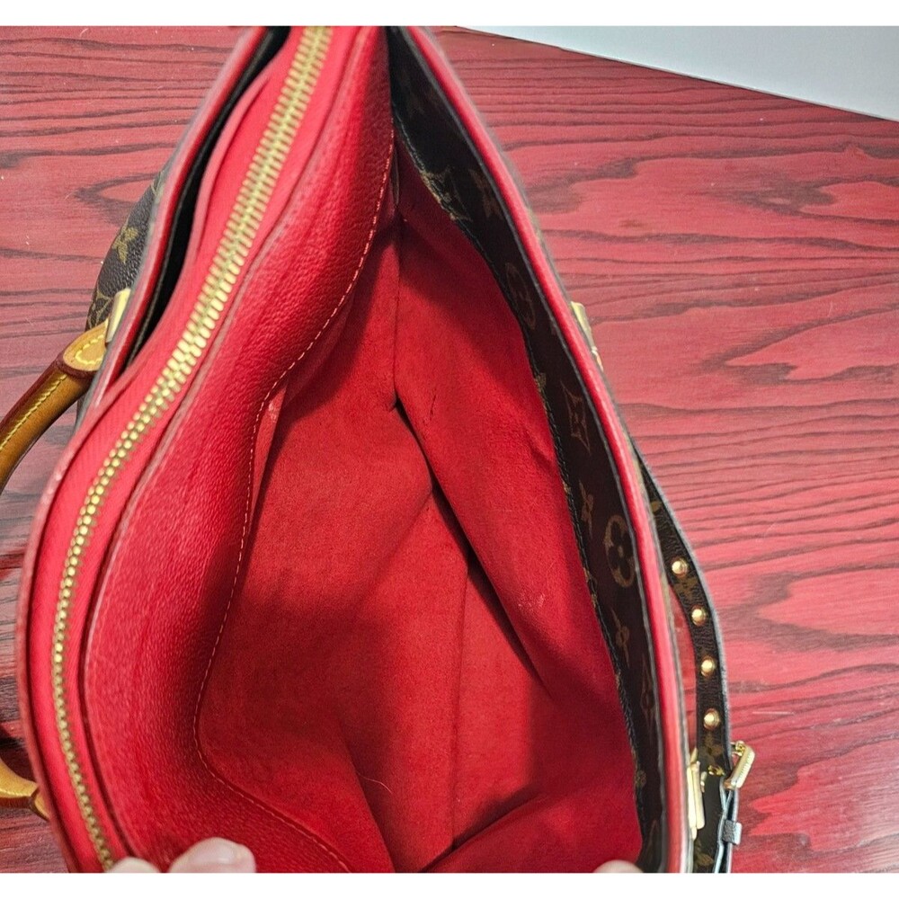 Louis Vuitton Pallas MM Monogram Red Interior Shoulder Bag Authentic - Picture 15 of 16